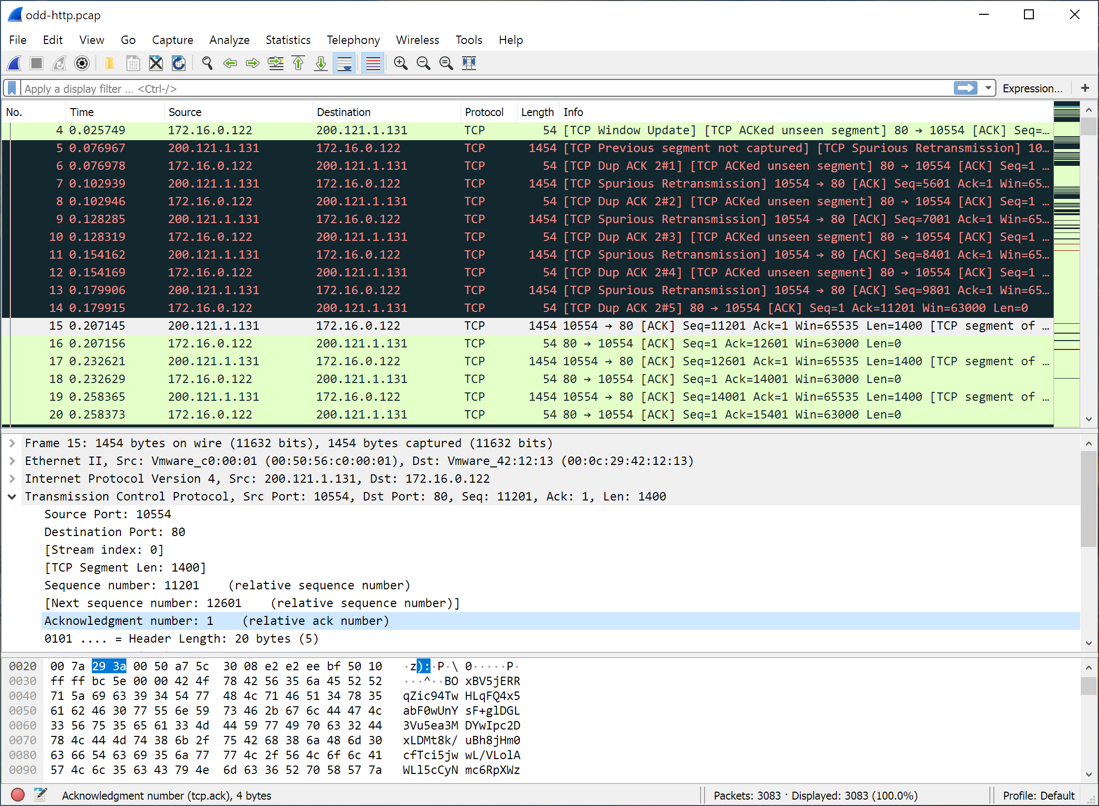 src port wireshark